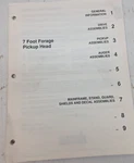 Used Old Stock Parts Catalog Ih Ft Forage Pick-up Head 700711679. Fixed Price $10.00.