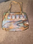 Anuschka Leather Crossbody Handbag Geometric Pattern Multicolor Women's. Fixed Price $45.00.