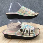 Alegria Sandals Womens 41 Karmen Slide Floral Leather Comfort Adjustable Straps. Fixed Price $54.99.
