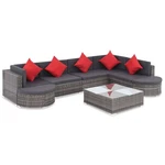 Patio Furniture Set 8 Piece Outdoor Sofa And Table Poly Rattan Gray Vidaxl. Fixed Price $564.99.