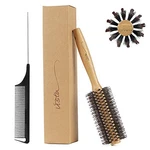 Vista Round Brush With Pin Tail Comb Natural Boar Bristle Hair Bamboo. Fixed Price $17.75.