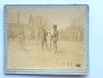 1890S Cabinet Photo...western Street Scene Cowboys With Long Shotguns Rifles. Fixed Price $50.00.