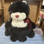 Ganz Heritage Collection "christmas Whiskers" HX7413 Plush Stuffed Black Cat. Fixed Price $35.00.