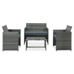 Patio Furniture Set 4 Piece Sofa With Coffee Table Poly Rattan Vidaxl. Fixed Price $114.99.