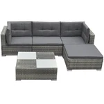 Patio Furniture Set 5 Piece Outdoor Sofa And Table Poly Rattan Gray Vidaxl. Fixed Price $507.99.
