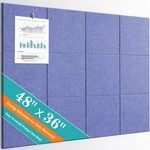 Large Bulletin Board 48" X 36" - 12 Pack Felt Wall Tiles With 60 Pcs Safe Remova. Fixed Price $54.01.