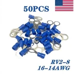 50PCS RV2-8 Blue 16-14AWG Ring Cable Wire Crimp Connector Terminals. Fixed Price $8.29.