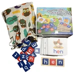 Cvc Word Spelling Game With 52 Wooden Blocks And 60 Image Cards. Fixed Price $10.99.