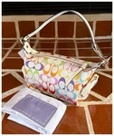 Coach Y2K Satin Perfume Print Top Handle Kisslock Pouch Purse/bag/tote - Nwt!. Fixed Price $319.90.