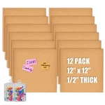 Aitakatta 12X12 Cork Board Tiles 12-PACK Self-adhesive Bulletin 12MM. Fixed Price $75.96.