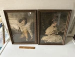 Pair Antique Framed Reinthal & Newman Fine Art Prints Boy Rabbit Age Innocence. Fixed Price $39.95.