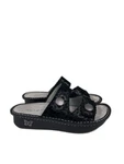 Alegria Women's Black Sandra Suede Floral Double Strap Sandals - 38/US 7.5. Fixed Price $25.77.