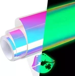 Glow The Dark Permanent Adhesive Vinyl Holographic Iridescent Opal Whit. Fixed Price $22.64.