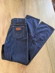 Vintage Wrangler 912PW Jeans Usa Made Dark Denim Straight Leg 34 Long. Fixed Price $59.95.