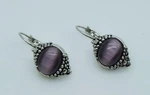 Urbanity Style Amethyst Color Cat Eye Dangle Fashion French Clip Earrings 88B. Fixed Price $8.99.
