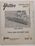 Used Old Stock Operation Manual For Yetter Toolbar Rotary Hoe 2565-054. Fixed Price $10.00.