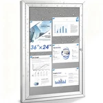 Swancrown Outdoor Lockable Gray Fabric Bulletin Board Shatter Resistant Displ.... Fixed Price $197.88.