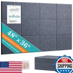 Large Cork Bulletin Board - 48" X 36" For Walls 12 Pack Felt Tiles,. Fixed Price $57.45.