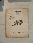 Vintage Original 1963 Ferguson TO-20 Tractor Owners Manual. Fixed Price $15.98.
