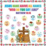 Gisgfim Christian Religious Bulletin Board Decorations Names Of Colorful. Fixed Price $11.94.