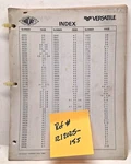 Used Old Stock Versatile Nuday Company August 1983 Part List Ref# 1212025-155. Fixed Price $15.00.