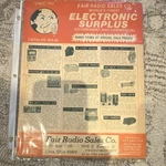 Fair Radio Sales Co. WS-92 Electronic Surplus Catalog Government Commercial. Fixed Price $9.00.