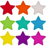 Star Cutouts Bulletin Board Paper Assorted Colors Diy Craft Rustic 3.5 108PCS. Fixed Price $17.99.