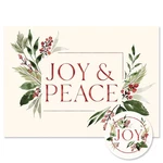 Colorful Images Joy & Peace Christmas Greeting Cards And Matching Seals- Set .... Fixed Price $38.46.