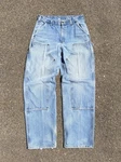 Vintage Carhartt Denim Double Knee Pants Men's 31X30 B73 Dst Workwear Jeans Blue. Fixed Price $99.99.