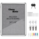 24"X18" Enclosed Cork Bulletin Board Tamper-proof Display Case,grey Fabric&alumi. Fixed Price $88.32.