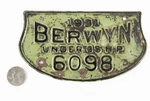 1931 Berwyn Illinois Vehicle License Plate Tax Topper Chicago Vintage. Fixed Price $129.99.