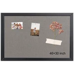 46X30" Grey Fabric Cork Bulletin Board W/ Pine Wood Frame - Home/office/school. Fixed Price $118.98.