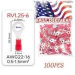 22-16AWG Insulated Ring Electrical Wire Connectors Spade Crimp Terminal RV1.25-6. Fixed Price $9.59.