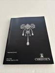 Christies New York Auction Catalog Important Jewels -april 14,1992- # 7426. Fixed Price $45.00.
