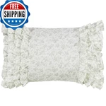 Laura Ashley Home Harper Throw Pillow - 14X20" Embroidered, Pink/jade Floral. Fixed Price $42.23.