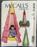 Mccall's #M7614 - Cute Children's Hanging Tent Book Nook Pattern Oz Ff. Fixed Price $8.00.