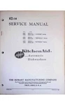Kitchenaid KD-14 Service Manual Hobart 1961 Dishwasher Kdc Kdi Kds Ohio Troy. Fixed Price $20.99.