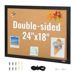Vevor Cork Board Bulletin 24" X 18" With Mdf Sticker Frame Wall Mounted. Fixed Price $19.99.