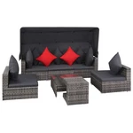 Patio Furniture Set Conversation Sectional Sofa With Table Rattan Vidaxl. Fixed Price $298.99.