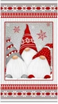 Henry Glass Winter Whimsy Flannel F1622P 89 Red/grey Gnomes 24" Panel. Fixed Price $14.25.