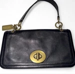 Coach Legacy 65TH Rare Anniversary Black Leather Shoulder Bag Turn Lock Auth. Fixed Price $225.00.