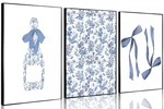 Blue White Floral Wall Art Coastal Champagne Coquette Paintings Prints Poster.... Fixed Price $29.00.