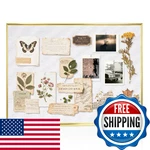 Queenlink Linen Bulletin Board 24 X18 Inches, White Cork For Wall, Gold. Fixed Price $61.59.