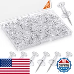 Dorbetar 200 Pcs Push Pins Tacks Thumb For Wall Clear Plastic Head Steel. Fixed Price $7.05.