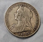 1899 Solid Silver Crown Coin Antique Vintage Old Queen Victoria Netflix Tv Show. Fixed Price $376.11.