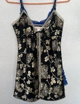 Victorias Secret & Fredericks Lingerie Sexy Top Chemise Black Floral Blue D1. Fixed Price $12.80.