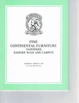 Christie's Fine Continental Furniture, Tapestries, Rugs & Carpets - Mar 6 1980. Fixed Price $9.98.