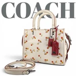 Coach Rogue Tote Handbag Shoulder 2WAY Cherry 21636 White Women's Auth. Fixed Price $523.00.