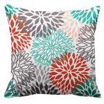 Emvency Throw Cover Blue Aqua Orange Gray And Floral Decorative Pillow.... Fixed Price $18.42.