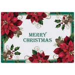 Merry Christmas Poinsettia Paper Placemats - 9.75"X 14" 25 Pack (311153). Fixed Price $11.11.
